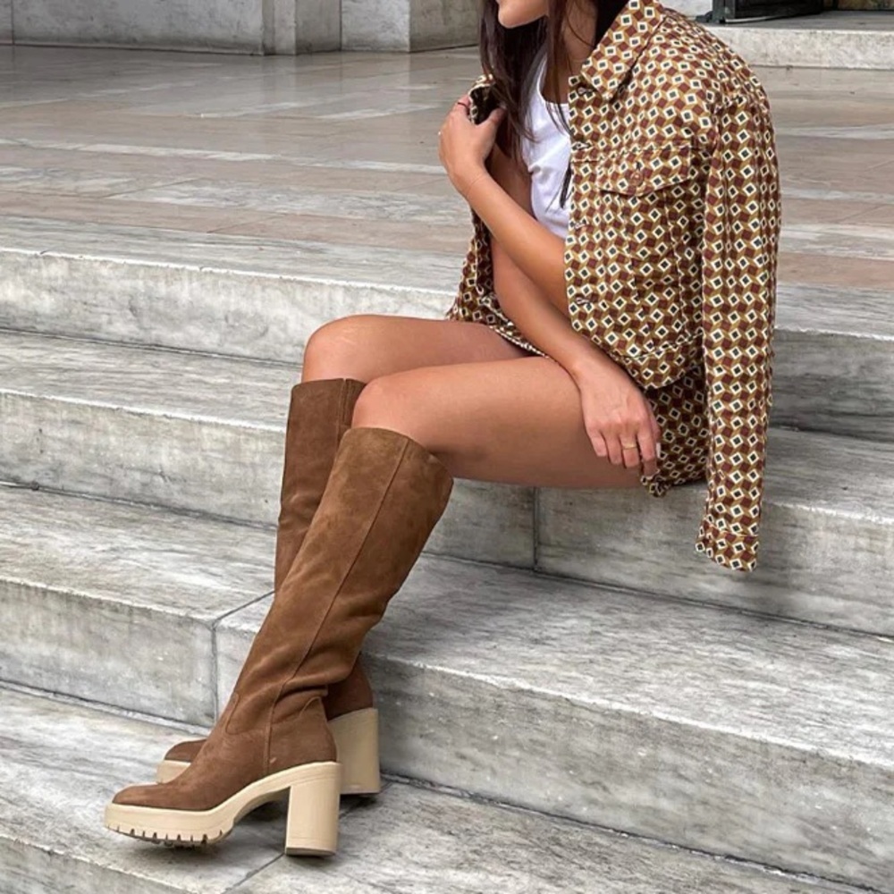 Dolce Vita Corry H2O Waterproof Suede Boots in Brown